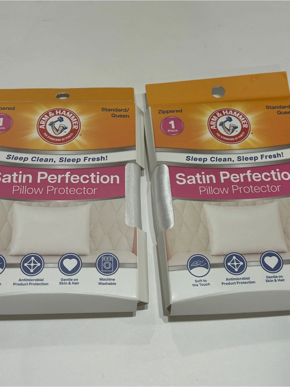 Arm & Hammer Satin Perfection Pillow Protectors Standard/Queen Zippered 2-Pack